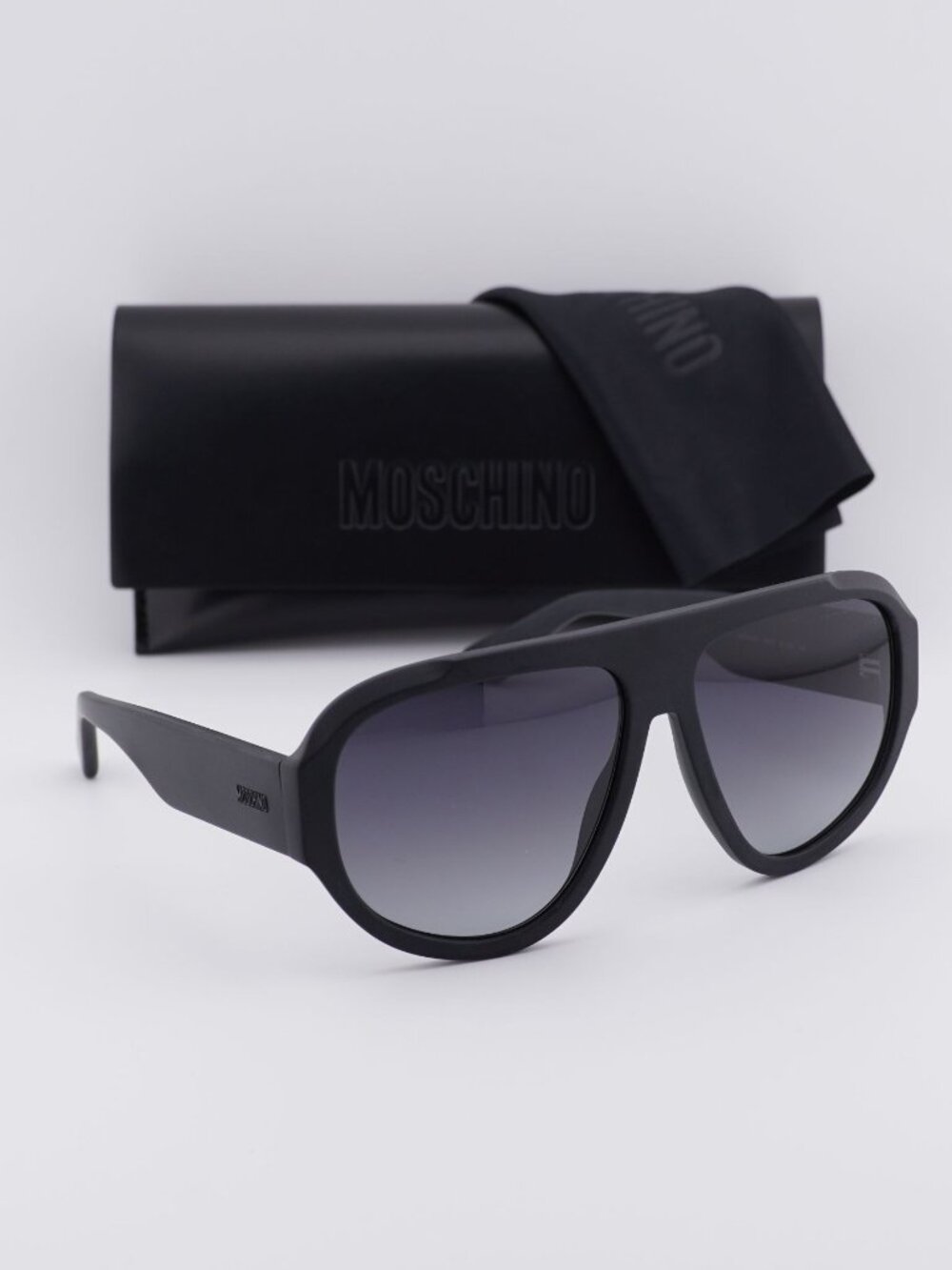 Moschino MOS183/S 0003 9O Aviator Unisex Sunglasses - Black / Grey